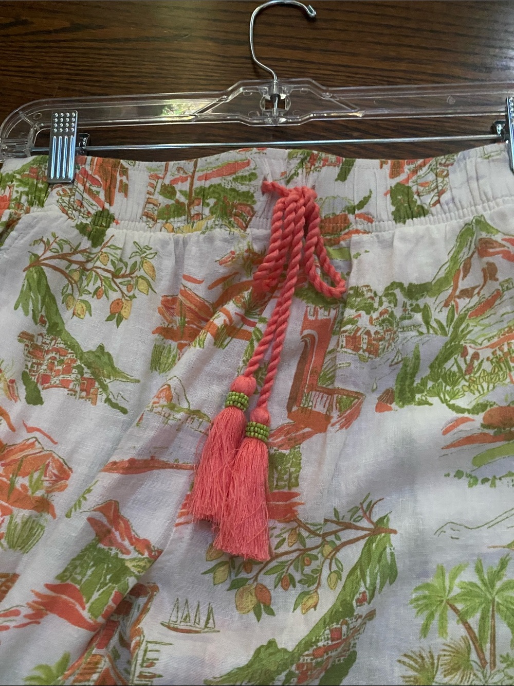 NWT Cynthia Rowley Linen European Countryside Print Pant Size L - Picture 4 of 7
